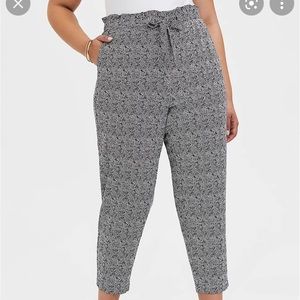 Torrid HERRINGBONE PONTE PAPERBAG WAIST TAPERED